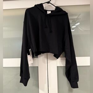 TNA Black Cropped Hoodie